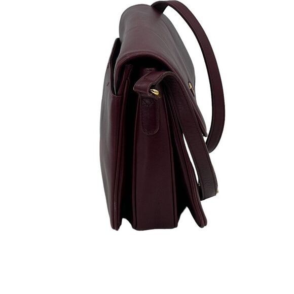 Vintage Etienne Aigner Gorgeous Deep Red Leather Shoulder Messenger Style Bag - Picture 6 of 16